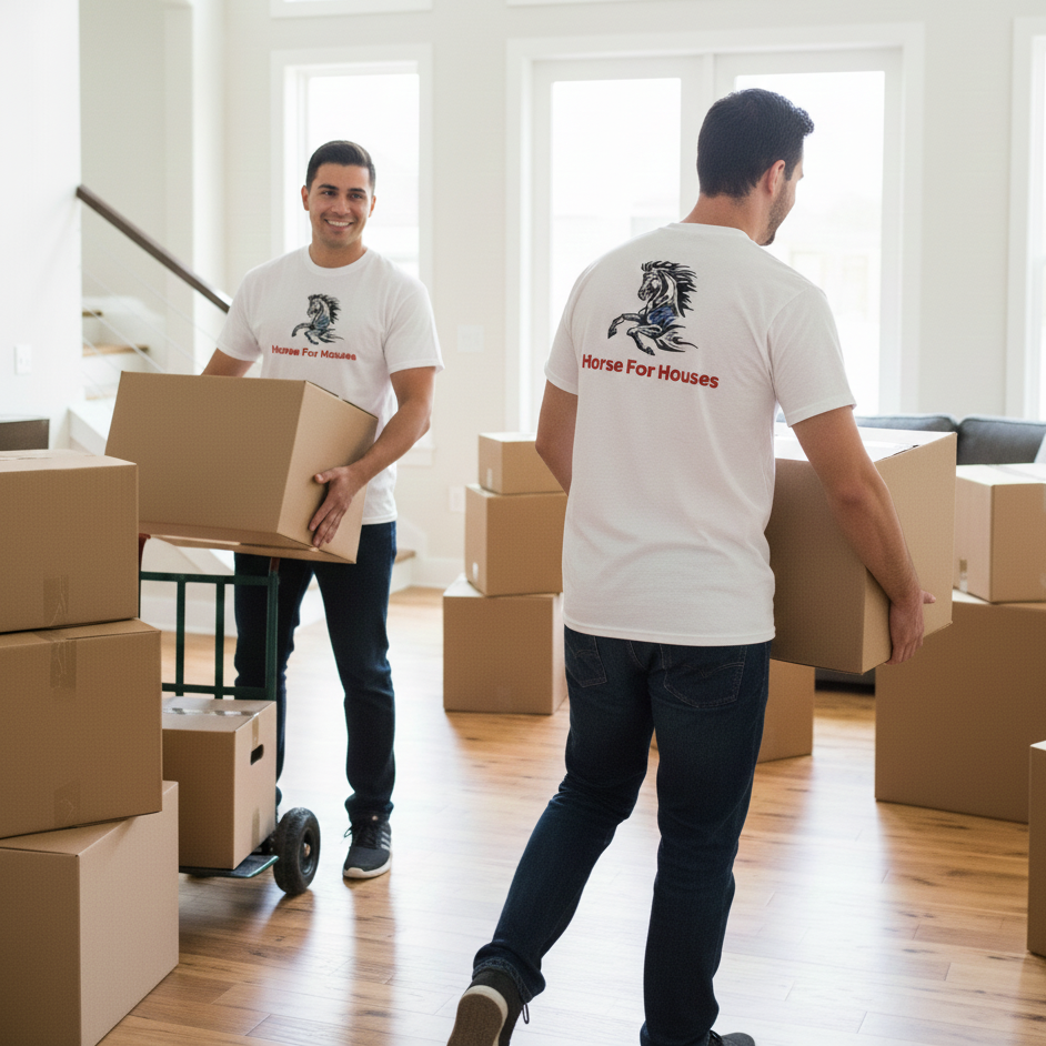 dois homens a fazer mudanças residenciais