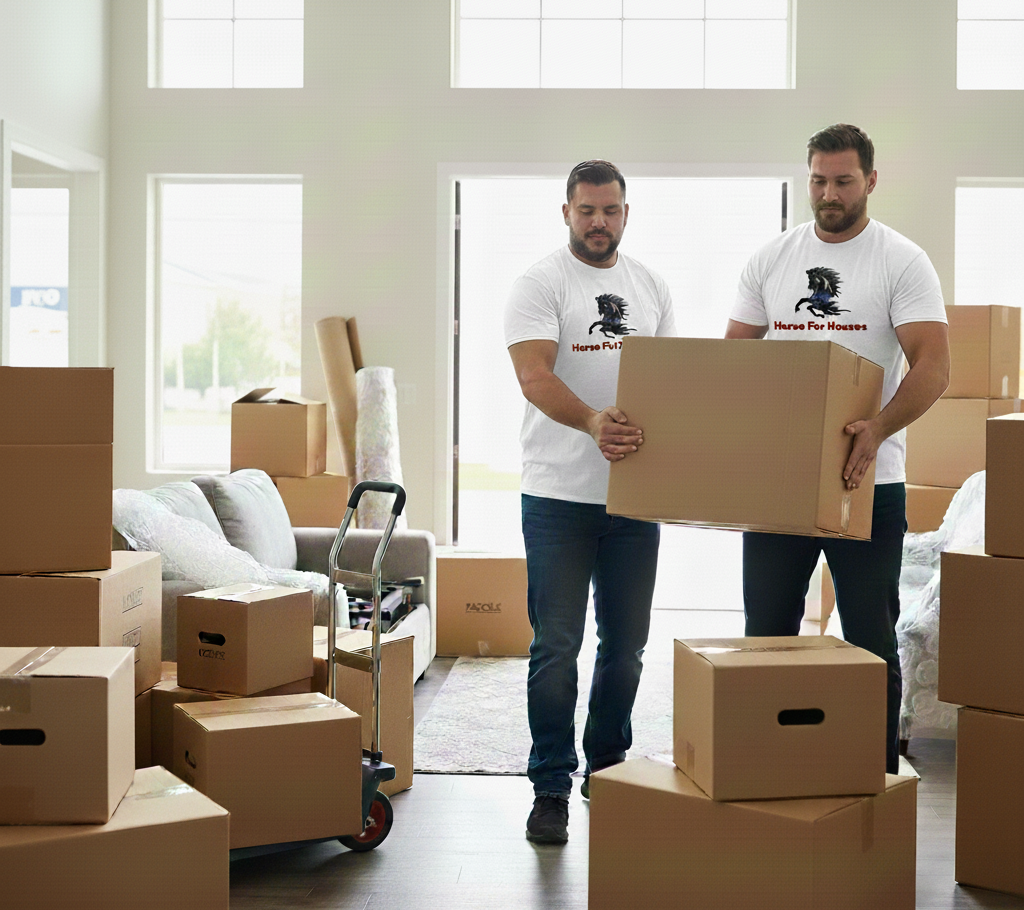 dois homens a fazer mudanças